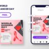 free download canva premium world cancer day template with quotes