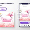 hello valentine free download canva instagram post template