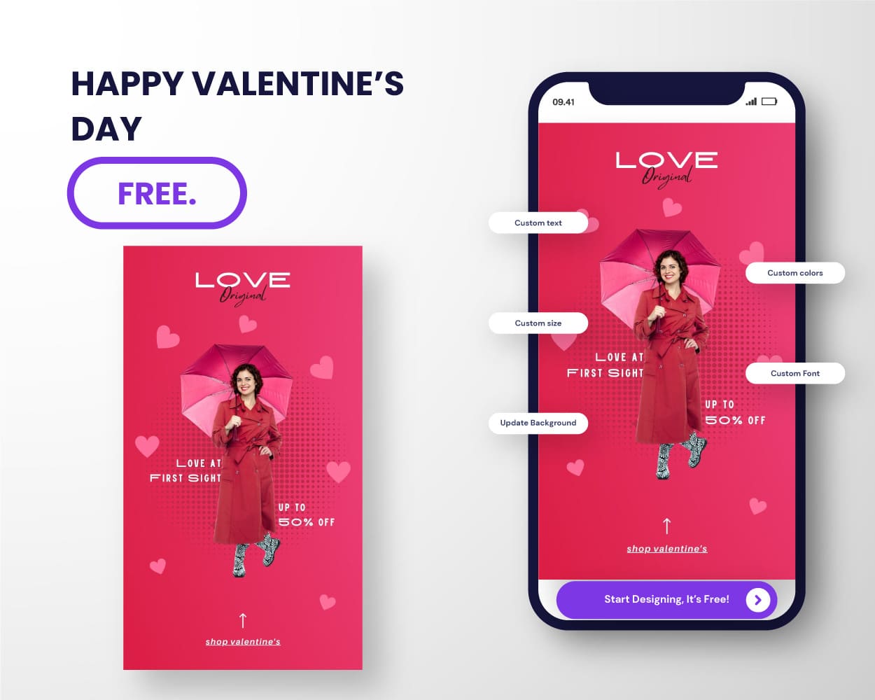 free download template sale instagram story for valentine editable canva