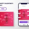 free download template promotion for valentine editable canva