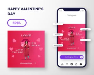 free download template promotion for valentine editable canva