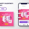free download special valentine day sale promotion instagram post canva template