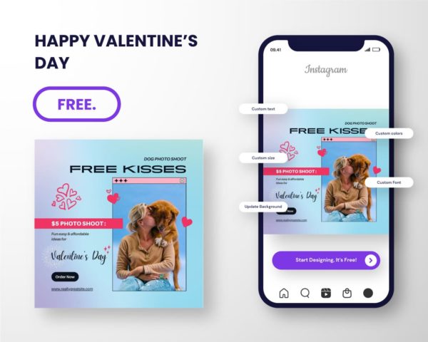 free download template photographer special valentine promo canva