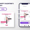 free download valentine day product sale post template canva