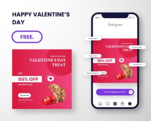 free download valentine day for pet shop sale template canva
