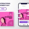 free canva template for international womens day pink girl