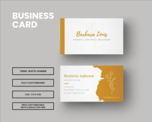 wedding planner business cards