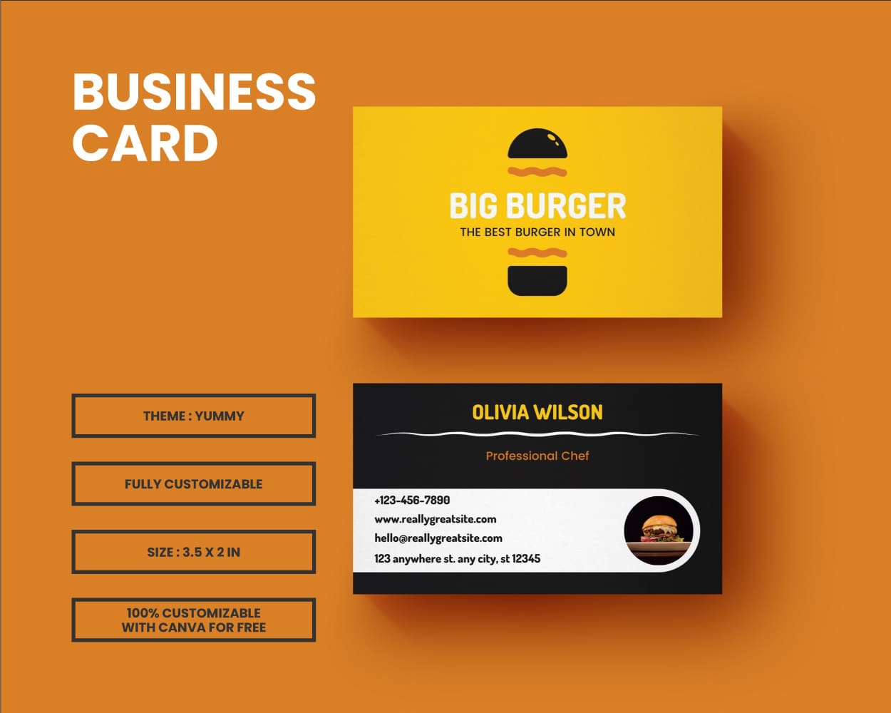 food business card design