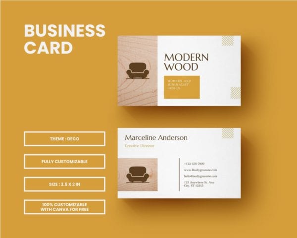 business card template for home decor business