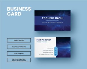 business card template for tech startup digital agency