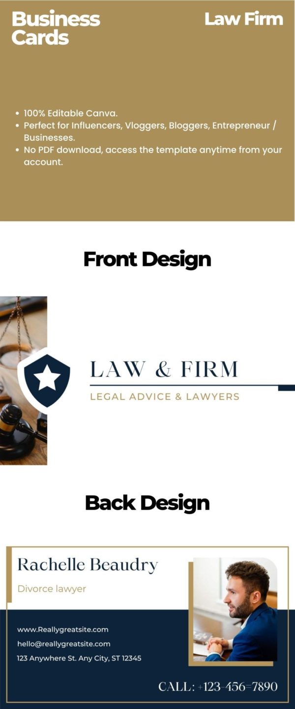 canva business card template for lawyer