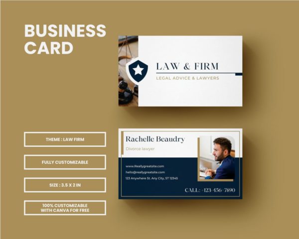 business card template for lawyer