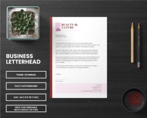 canva letterhead template for beauty business