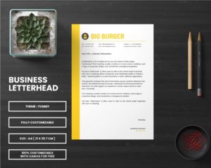 canva letterhead template for fast food business