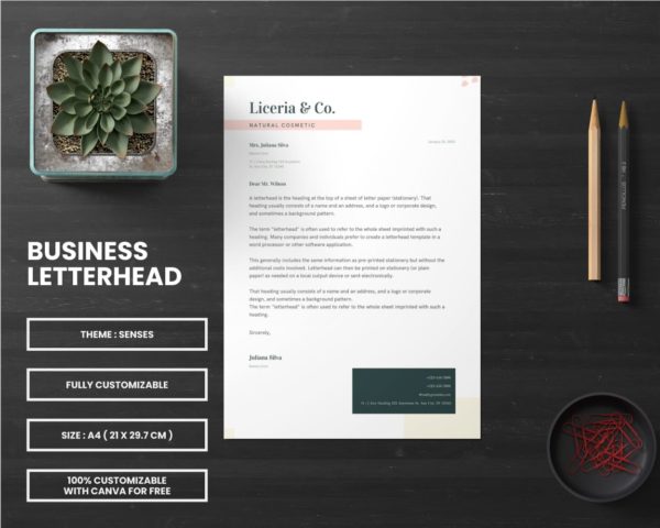 canva letterhead template for wellness business
